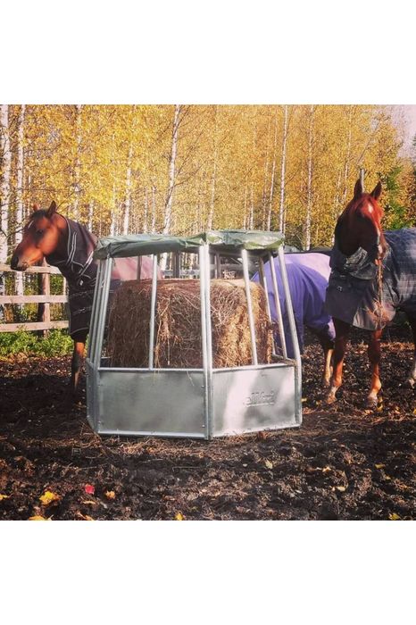 Foderhæk, sekskantet med presseningstag, 12 pladser fra Kellfri - AV - Larsen