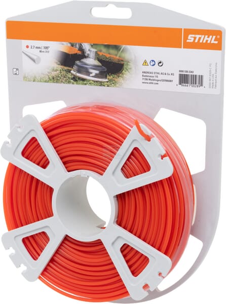 Stihl Trimmersnøre Rund Ø 2,7 mm x 65 m Rød