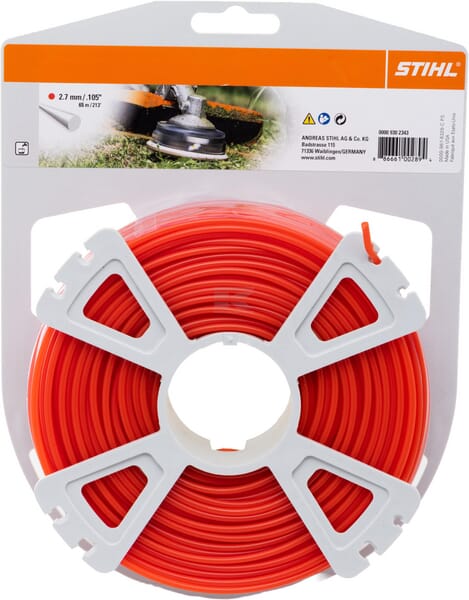Stihl Trimmersnøre Rund Ø 2,7 mm x 65 m Rød