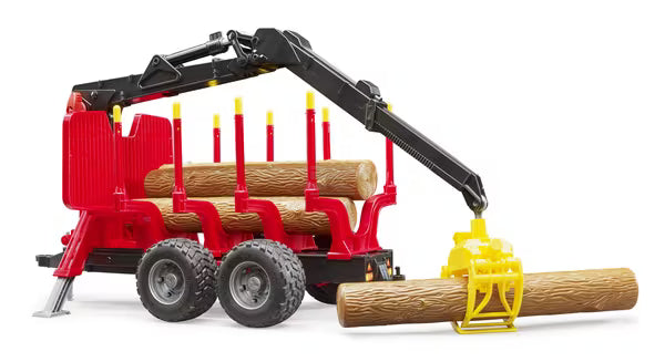 Bruder Skovbrugstrailer, 4 stammer med kran