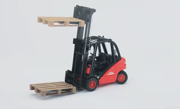 Bruder Linde H35 gaffeltruck og 2 paller