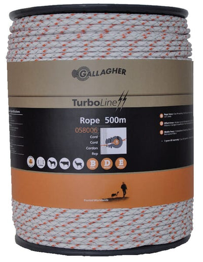 Gallagher Polyreb Ø6mm TurboLine 500m Hvid