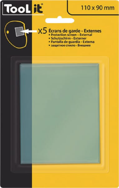 Beskyttelsesglas 110x90 mm til svejsehjelm, 5 stk.