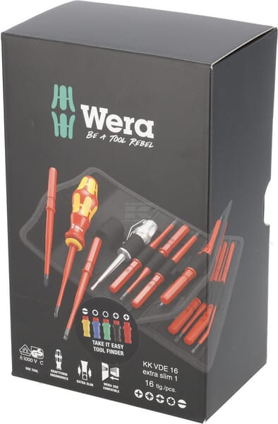 Wera Kraftform Kompakt VDE 16 ekstra slank 1 TIE skruetrækkersæt