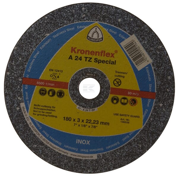Klingspor Skæreskive 180x3,0x22 mm lige Kronenflex