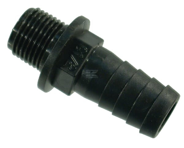Slangestuds lige med 1/2" udvendig gevind til 20 mm slange
