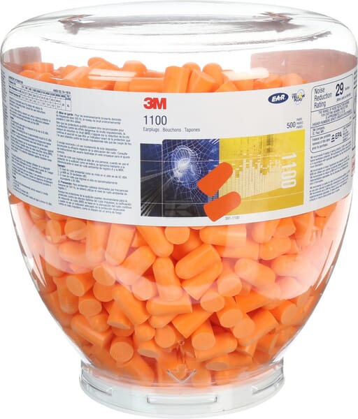 3M 1100 Ørepropper i Refill Beholder, 500 par