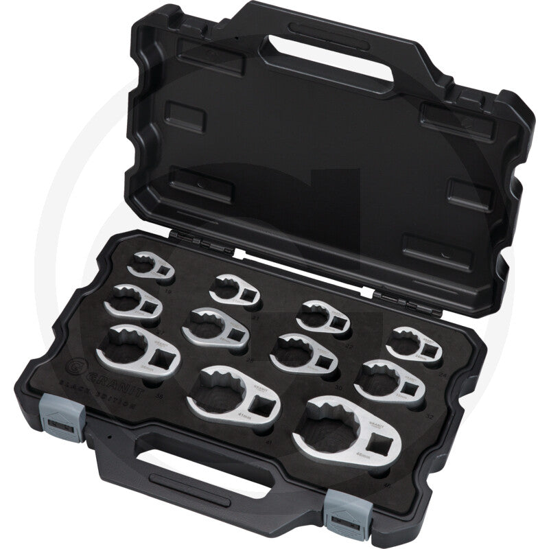 GRANIT BLACK EDITION Lednings-/ hanefodsnøglesæt, 19-46 mm
11 dele