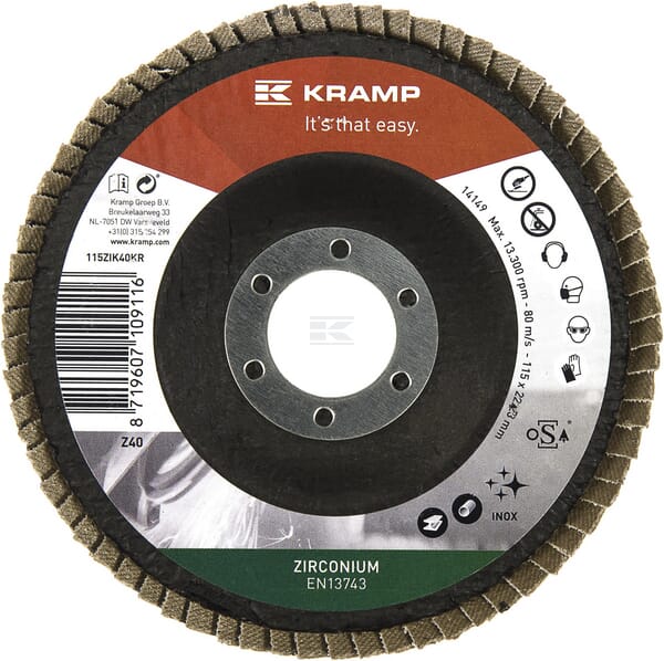 Slibetallerken Zirconium 115 mm, 40 korn