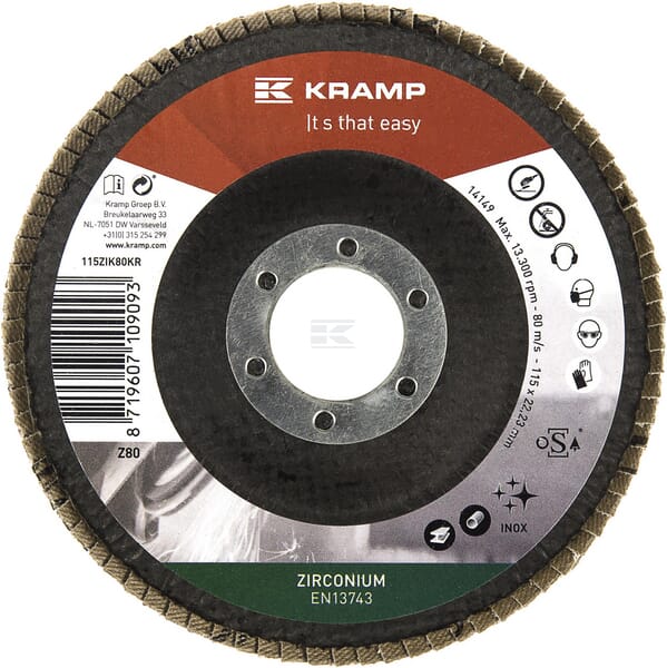 Zirconium Slibetallerken 115 mm, 80 korn