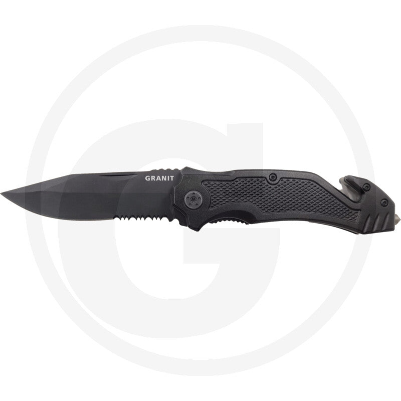 Foldekniv med lås Granit black edition