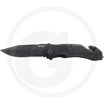 Foldekniv med lås Granit black edition