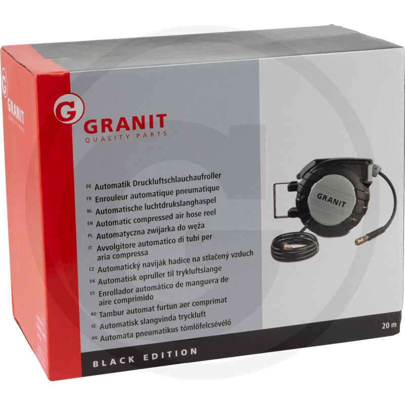 Trykluftslange opruller automatisk Granit black edition