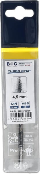 Bohrcraft Bor 4,5 mm HSS-DIN 338-G TURBO STEP
