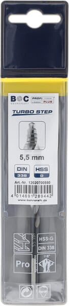 Bohrcraft Bor 5,5 mm HSS-DIN 338-G TURBO STEP