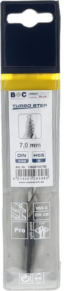 Bohrcraft Bor 7,0 mm HSS-DIN 338-G TURBO STEP