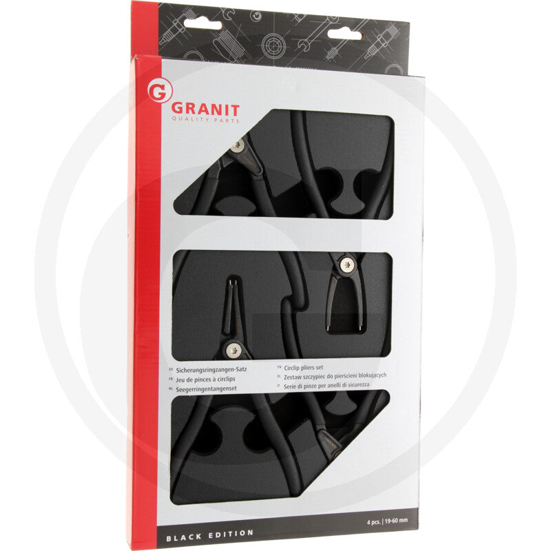 Låseringsang-sæt, 4 dele Granit black edition