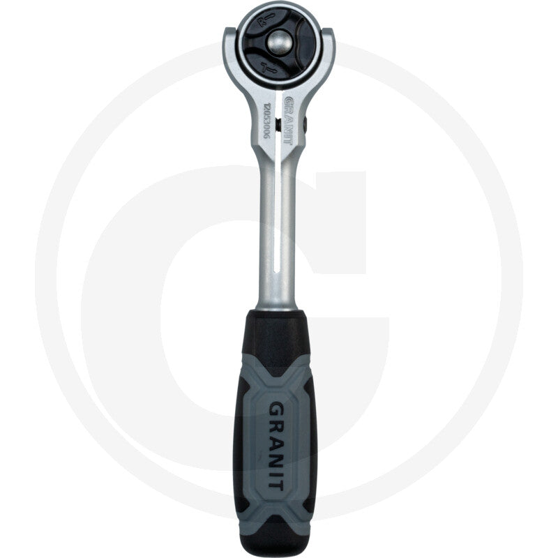 1/4" skralde med omskifter, 90 tænder
med drejehoved Granit black edition