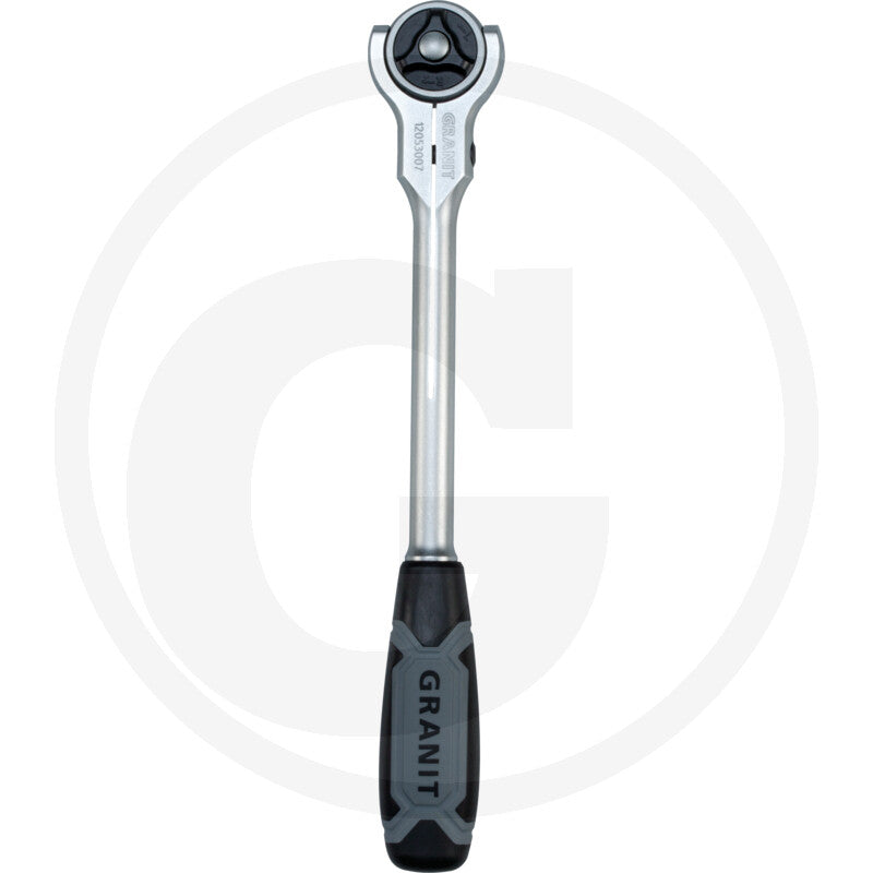 1/2" skralde med omskifter, 90 tænder
med drejehoved Granit black edition