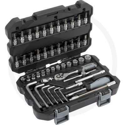 1/4" topnøgle-sæt 
50 dele, tommer Granit black edition