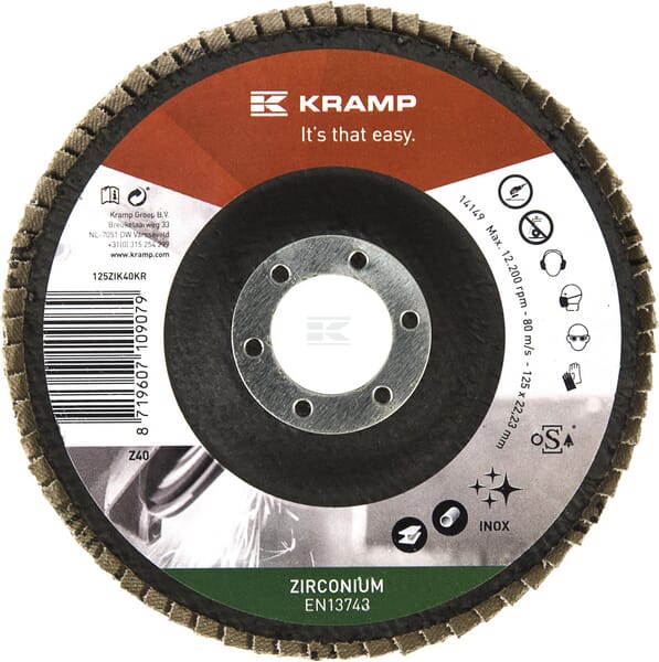 Slibetallerken Zirconium 125 mm, 40 korn