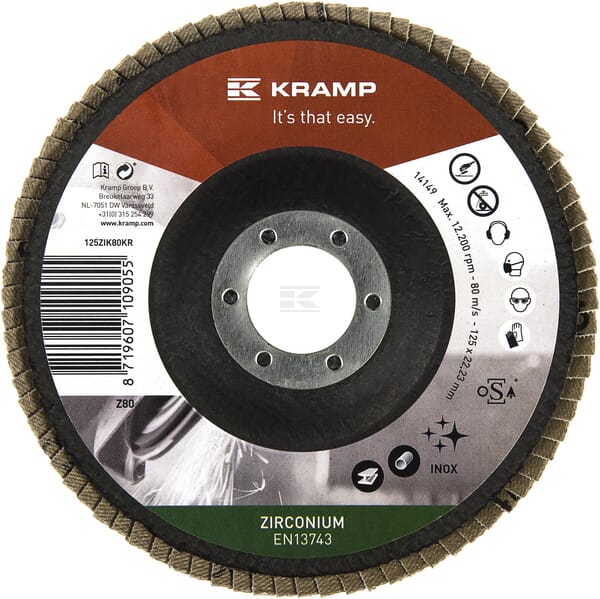 Zirconium Slibetallerken 125 mm, Korn 80
