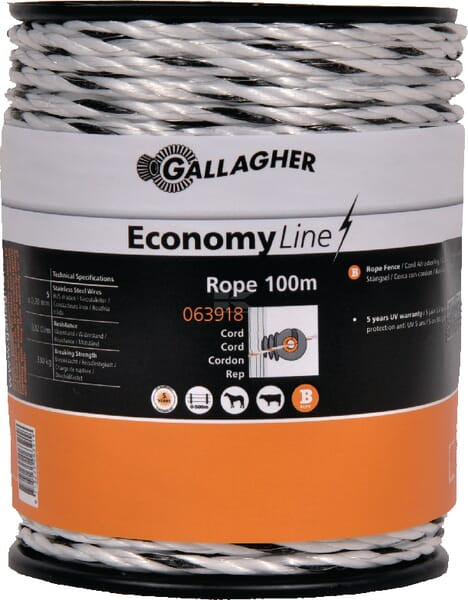 Gallagher Powerline Eco hegnstråd, hvid, 100 m