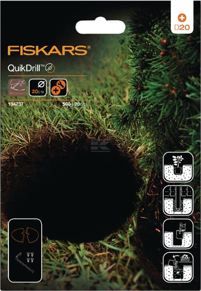 Fiskars QuikDrill Forlænger Ø 200 mm til jordbor