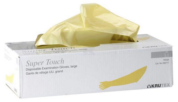KRUTEX Super Touch Undersøgelseshandske, gul, Large, 100 stk.