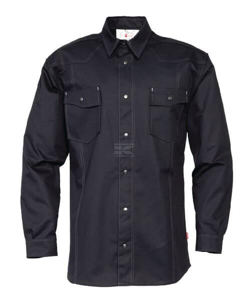 Hydrowear Arbejdsskjorte Sort, Lange Ærmer, XL/44
