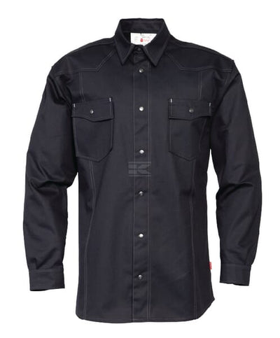 Hydrowear Arbejdsskjorte Sort, Lange Ærmer, XL/44
