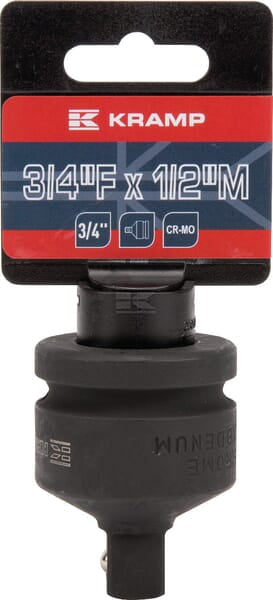 Slagadapter 3/4" indv. til 1/2" udv. 56 mm