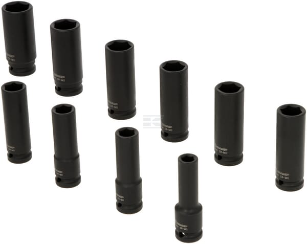Slagtopsæt 1/2" lange toppe 10-24 mm, 10 dele