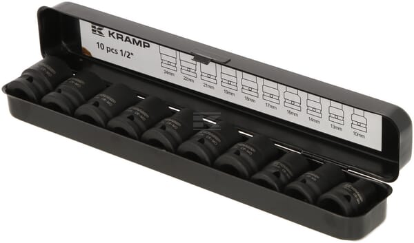 Slagtopsæt 1/2" 6 kt 10-24 mm 10 dele