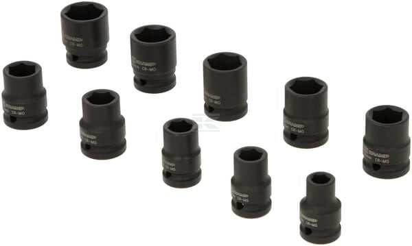 Slagtopsæt 1/2" 6 kt 10-24 mm 10 dele