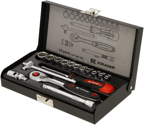 Kramp Topnøglesæt 1/4" 5/32" - 1/2" 16 dele