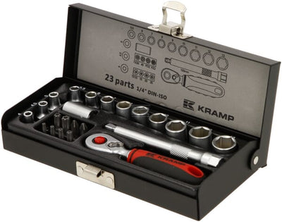 Kramp Topnøglesæt 1/4" mini 23 dele