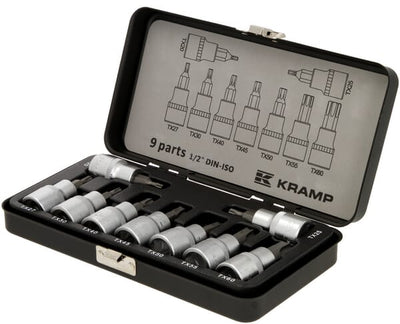 Torxsæt 1/2" 4kt T20-T60 x 62 mm
