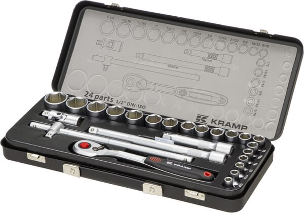 Kramp Topnøglesæt 1/2" med 5/16" - 1 1/4", 24 dele