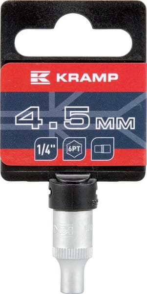 Topnøgle 1/4" 6-kant 4,5 mm, L 25 mm