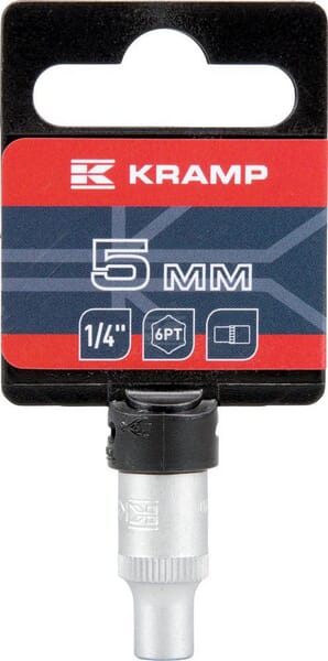 Topnøgle 1/4" 6-kant 5 mm