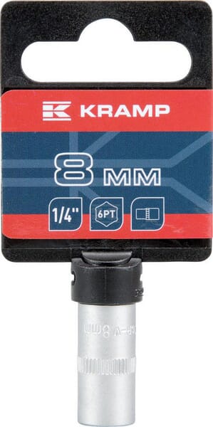 Topnøgle 1/4" 6-kant 8 mm - L 25 mm