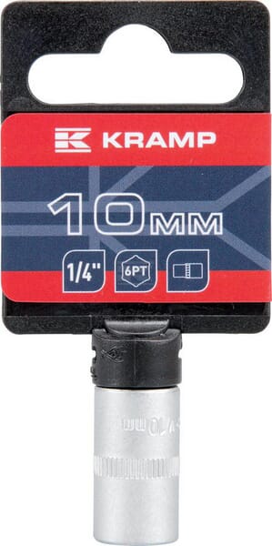Kramp Topnøgle 1/4" 6-kant 10 mm med ophæng