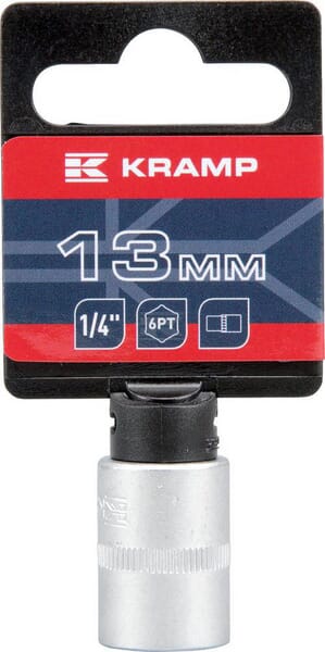 Topnøgle 1/4" 6-kant 13 mm, L 25 mm