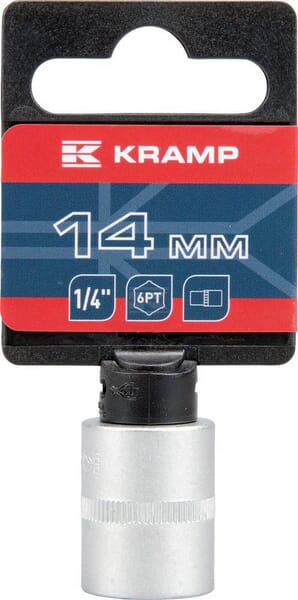 Topnøgle 1/4" 6-kant 14 mm, L 25 mm