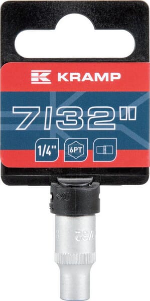 Kramp Topnøgle 1/4" 6-kant 7/32" med ophæng 25 mm