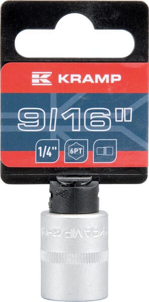 Topnøgle 1/4" 6-kant 9/16" med ophæng, L 25 mm