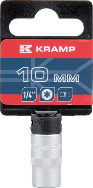 Kramp Topnøgle Torx E10, 1/4" indvendig, 25 mm længde