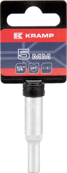 Kramp Lang Topnøgle 1/4" 6-kant 5 mm