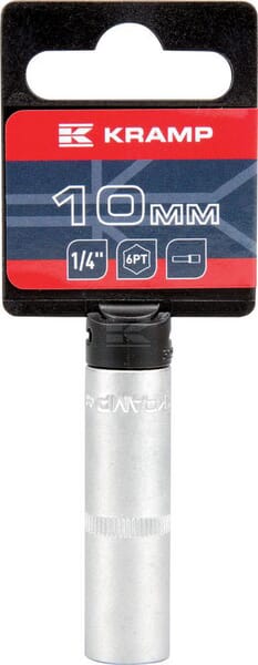 Topnøgle 1/4" 6-kant lang 10 mm